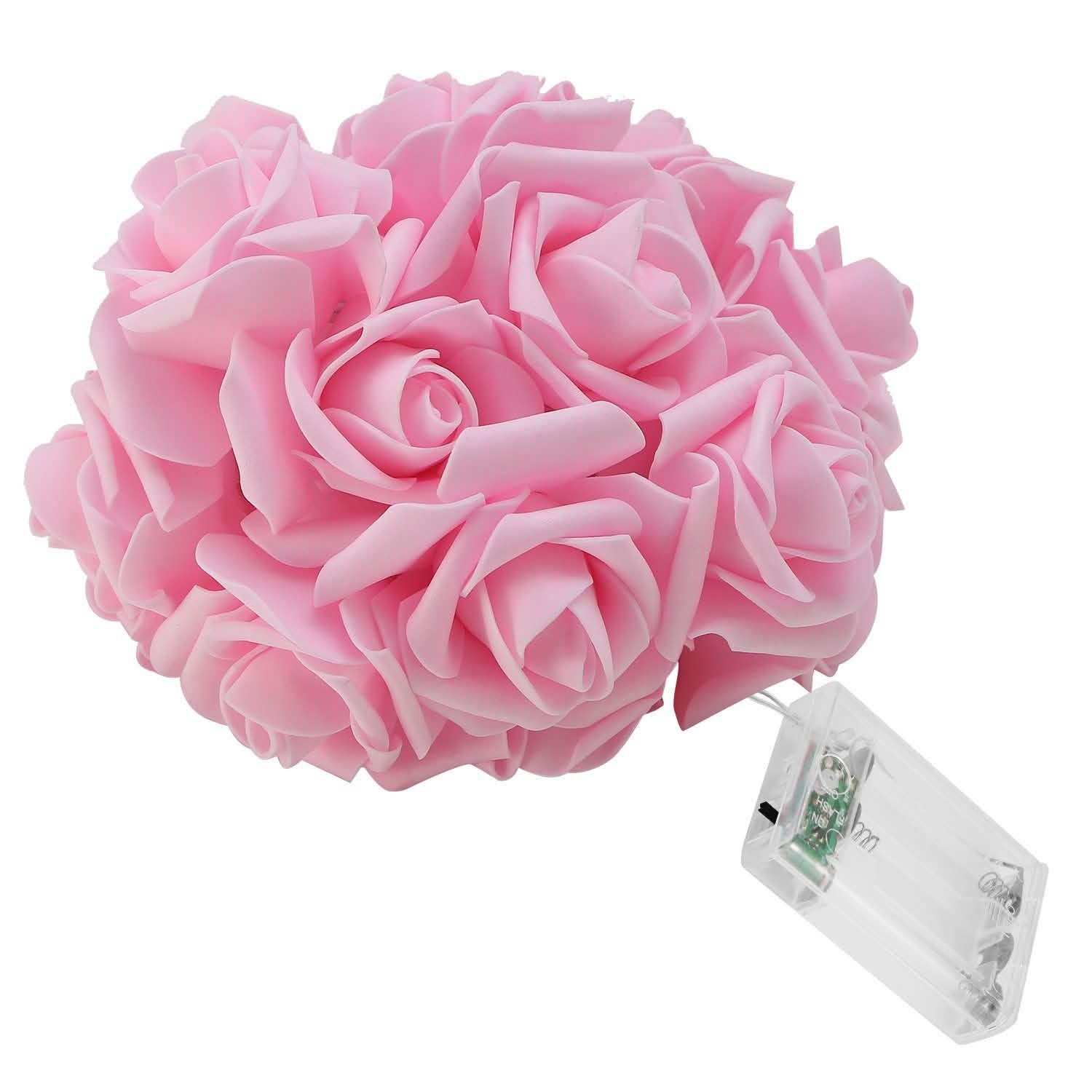 2-Pack: 40 LEDs Rose Flower String Lights Pink String & Fairy Lights - Tophatter Daily Deals