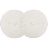 2-Pack: 6" Large Silicone Drain Plug Hair Stopper Flat Suction Cover White Home Improvement - Tophatter Daily Deals