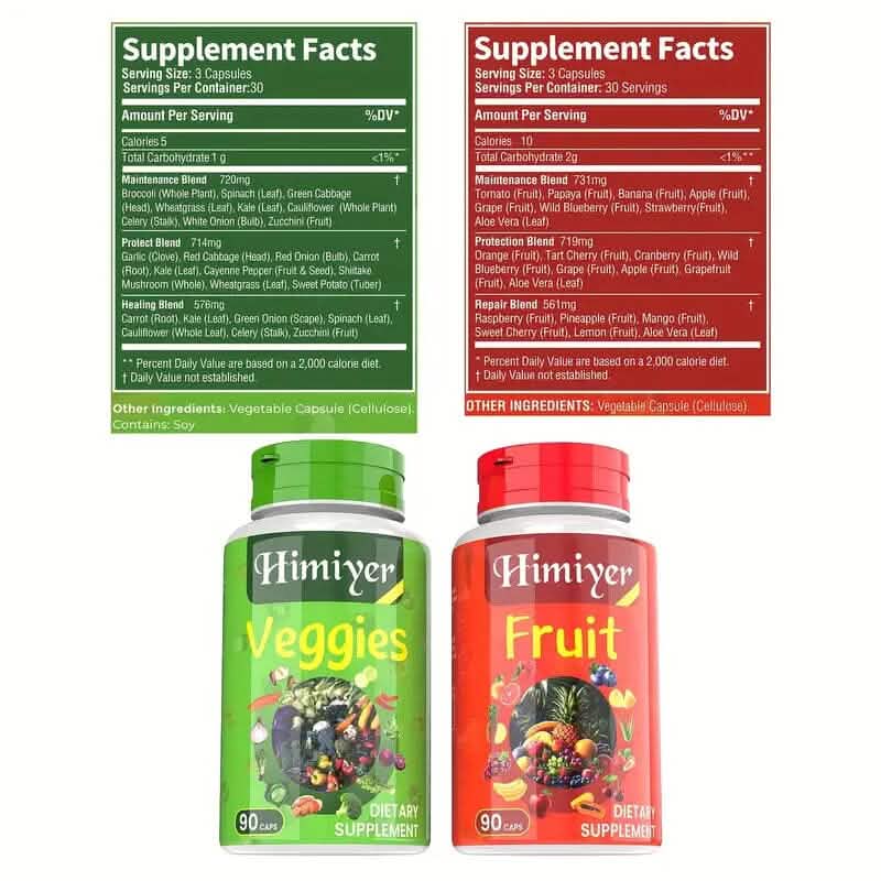 2-Pack: 90-Day Fruit and Veggie Supplements Bundle Health & Wellness - Tophatter Daily Deals