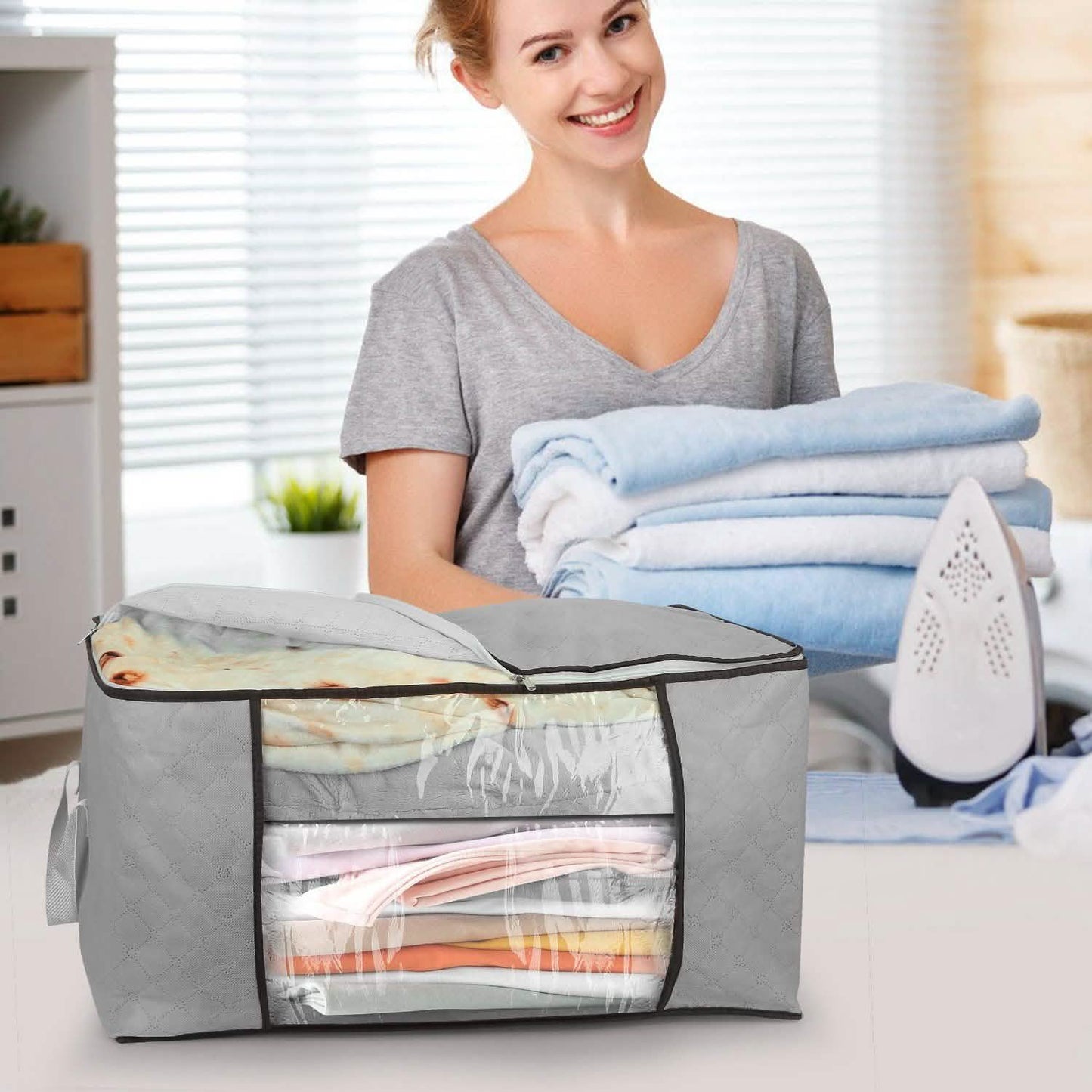 2-Pack: 90L Large Capacity Foldable Closet Organizer Storage & Organization - Tophatter Daily Deals
