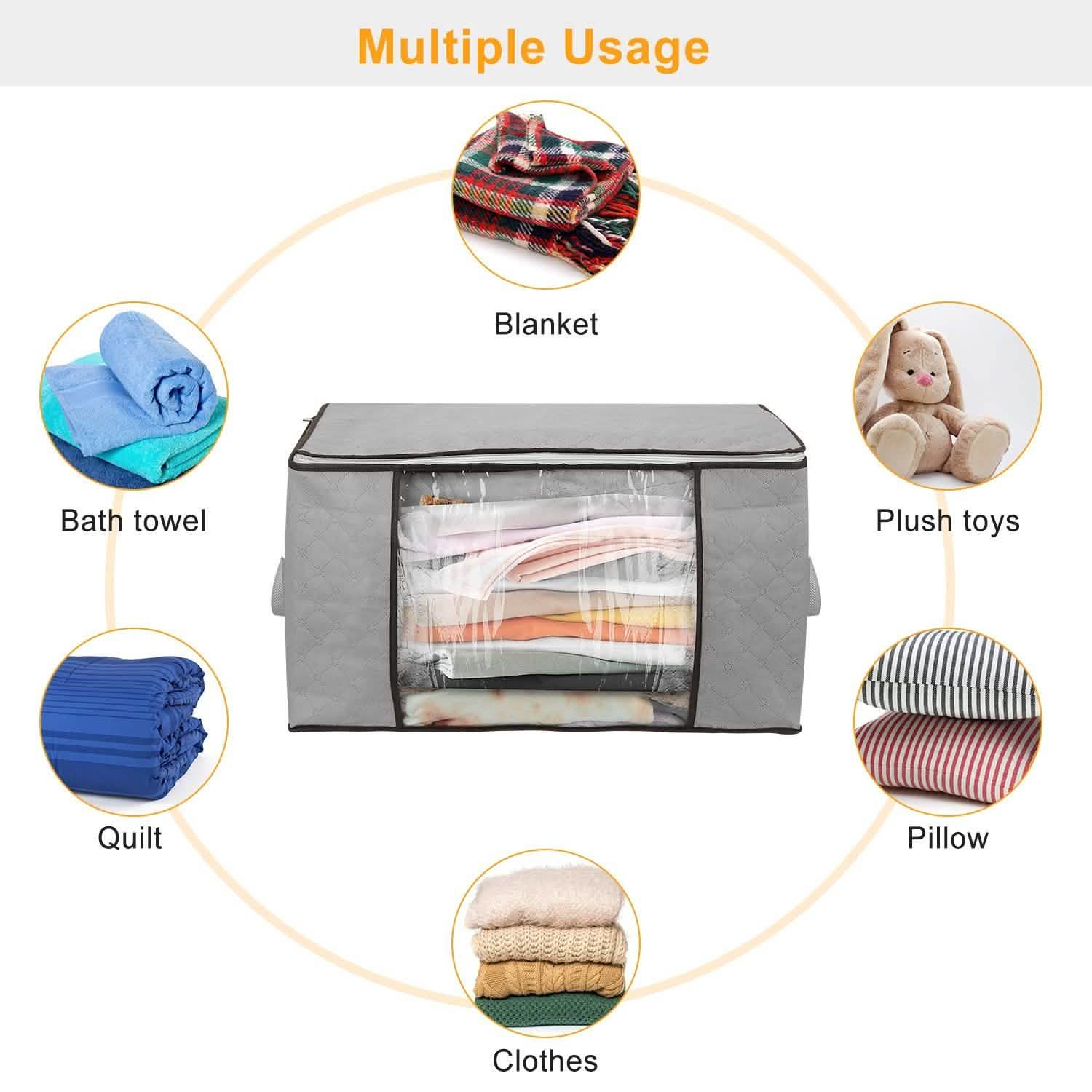 2-Pack: 90L Large Capacity Foldable Closet Organizer Storage & Organization - Tophatter Daily Deals