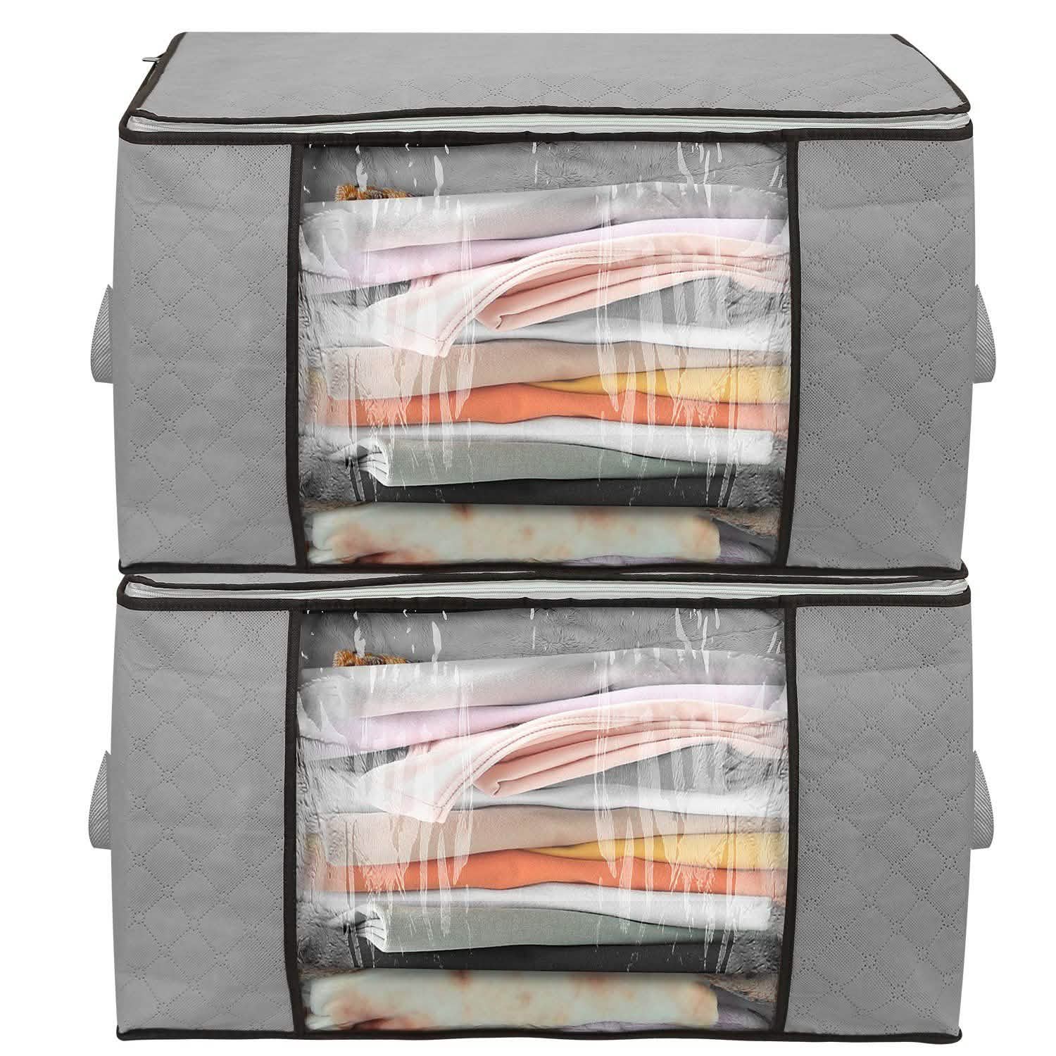 2-Pack: 90L Large Capacity Foldable Closet Organizer Storage & Organization - Tophatter Daily Deals
