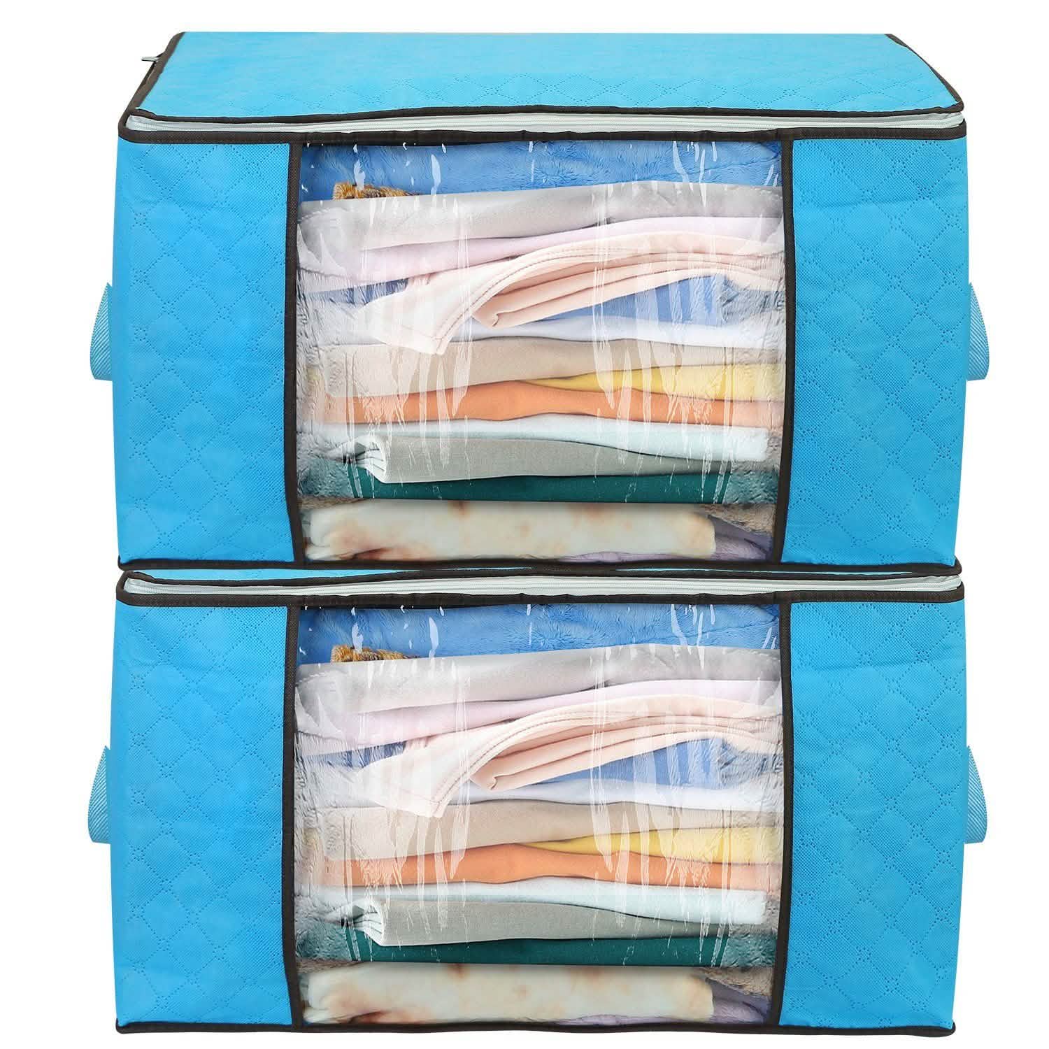 2-Pack: 90L Large Capacity Foldable Closet Organizer Storage & Organization - Tophatter Daily Deals