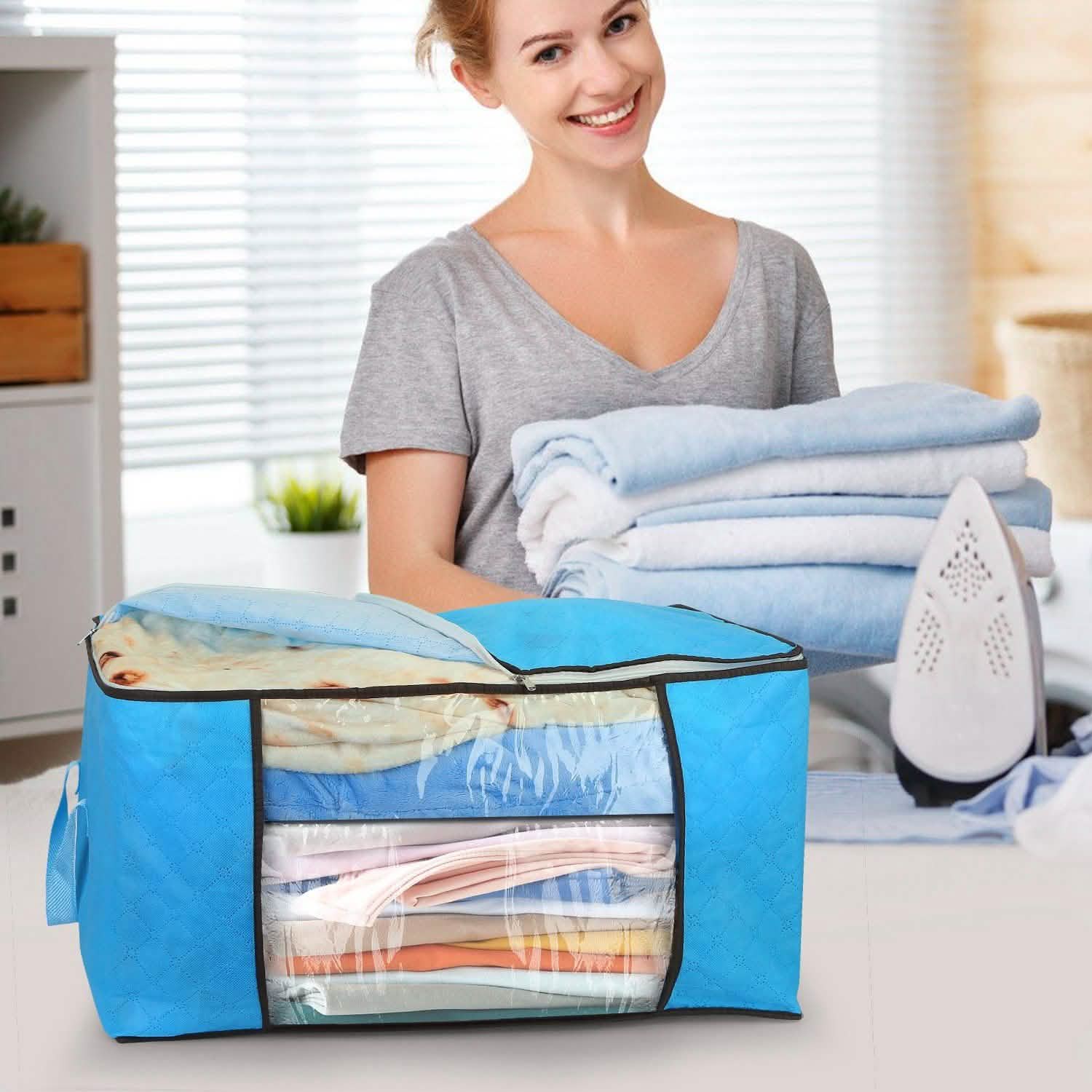 2-Pack: 90L Large Capacity Foldable Closet Organizer Storage & Organization - Tophatter Daily Deals