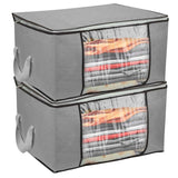 2-Pack: 90L Large Capacity Foldable Closet Organizer Gray Storage & Organization - Tophatter Daily Deals