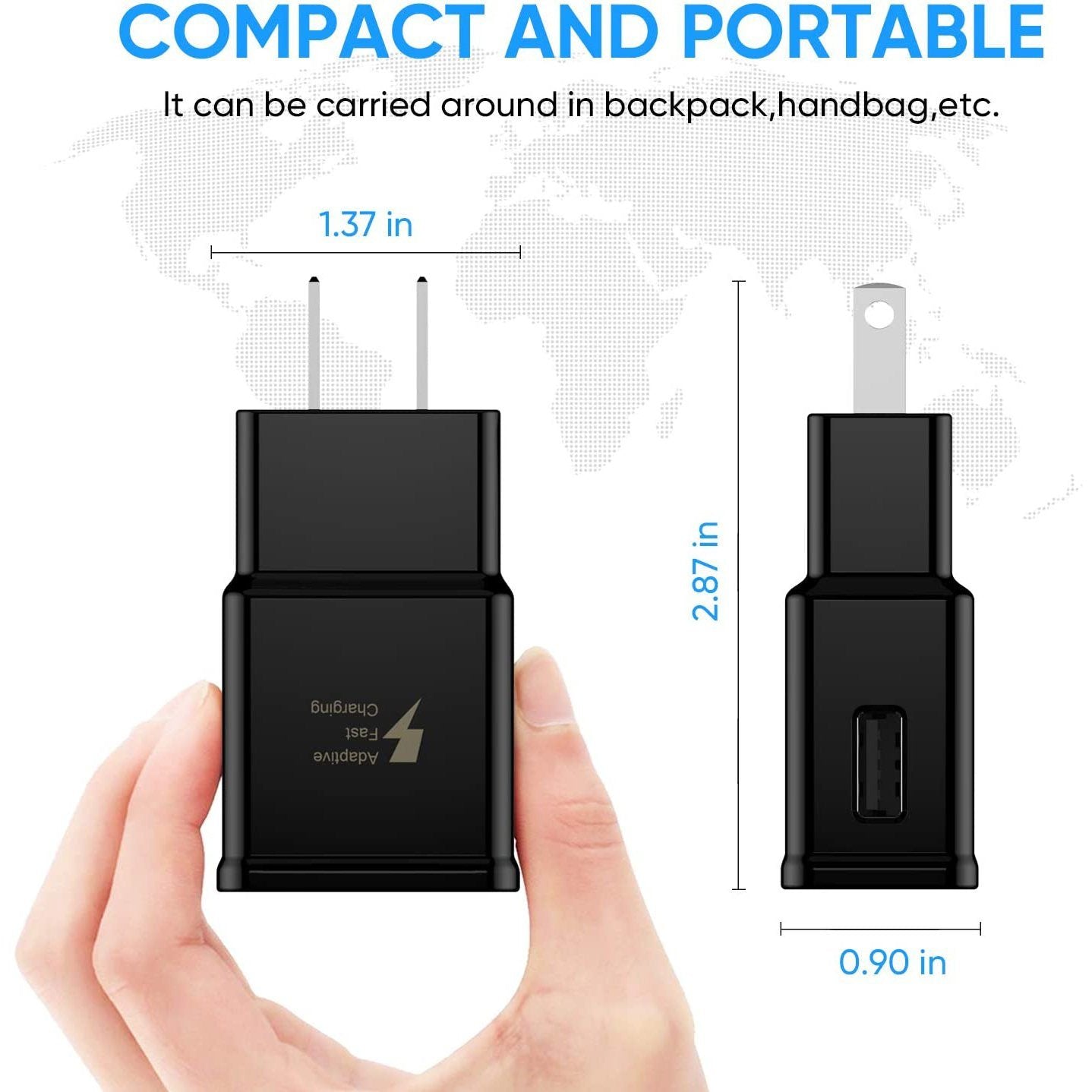 2-Pack: Adaptive Fast Charging Wall Charger USB Power Adapter - Tophatter Daily Deals