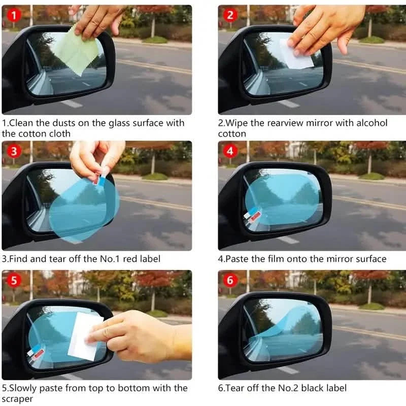 2-Pack: Anti-Rain Clear Film Stickers Automotive - Tophatter Daily Deals