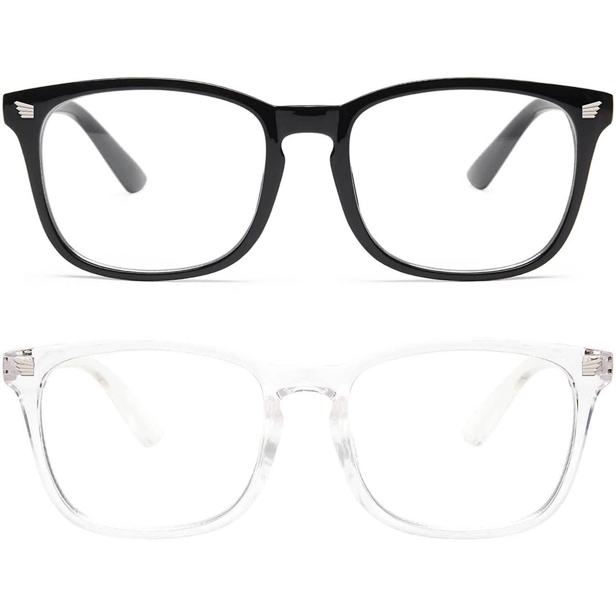 2-Pack: Blue Light Blocking Glasses Black Clear Health & Wellness - Tophatter Daily Deals