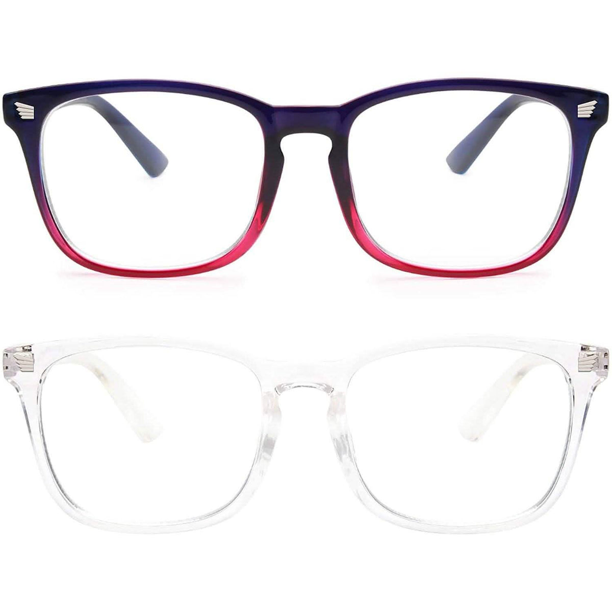 2-Pack: Blue Light Blocking Glasses Blue Clear Health & Wellness - Tophatter Daily Deals