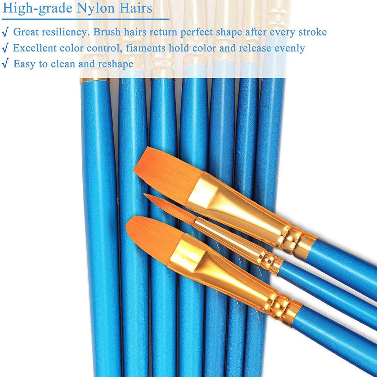 2-Pack: BOSOBO 10 Sizes Paint Brushes Set School, Office & Art Supplies - Tophatter Daily Deals