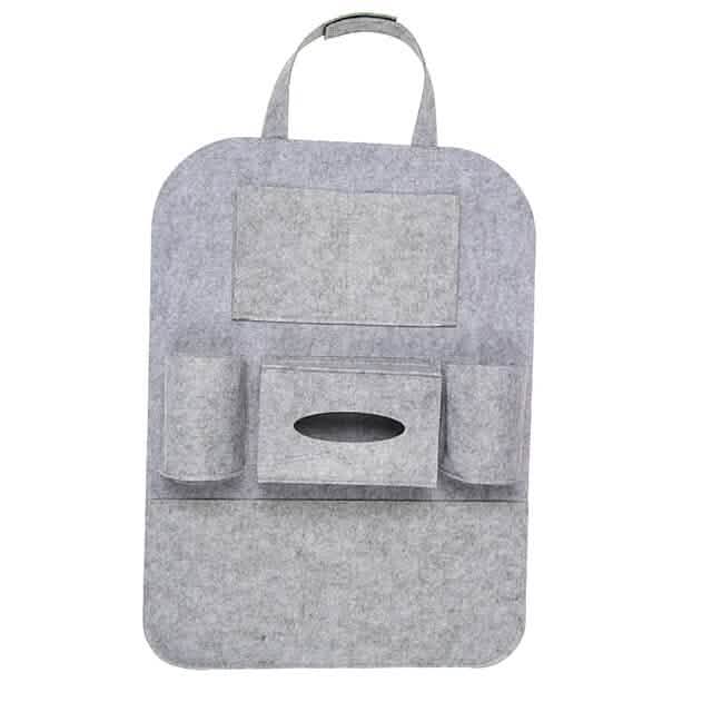 2-Pack: Car Seat Back Storage Bag Multifunctional Adjustable Backseat Storage Bag Light Gray Automotive - Tophatter Daily Deals