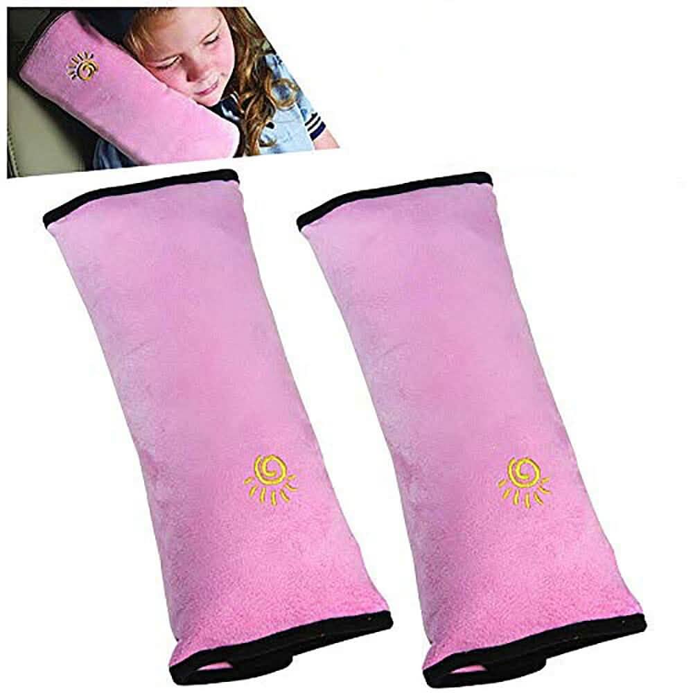 2-Pack: Car Seat Pillow Neck Rest for Kids Pink Automotive - Tophatter Daily Deals