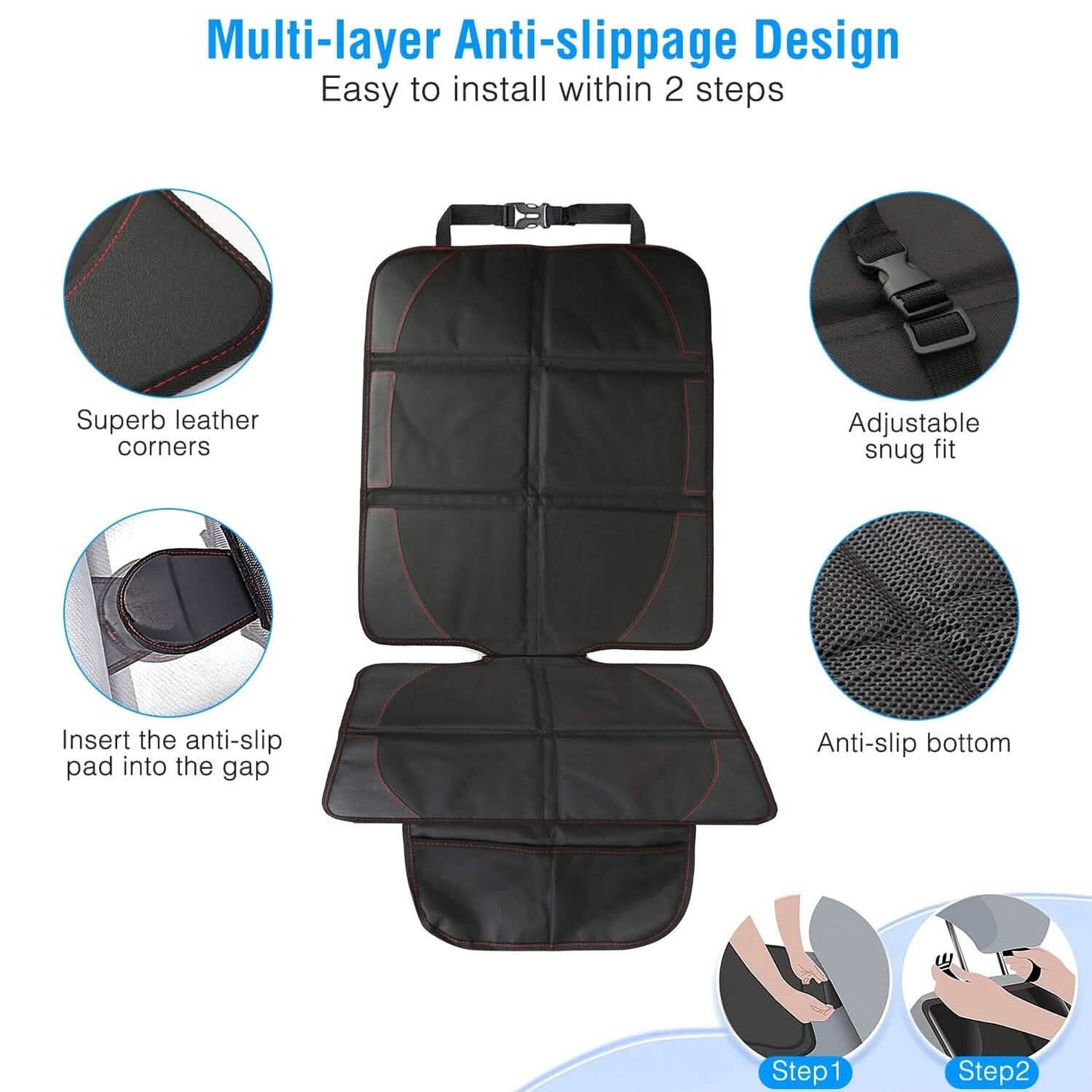 2-Pack: Car Seat Protector Cushion Mat Pad with Thick Padding Automotive - Tophatter Daily Deals