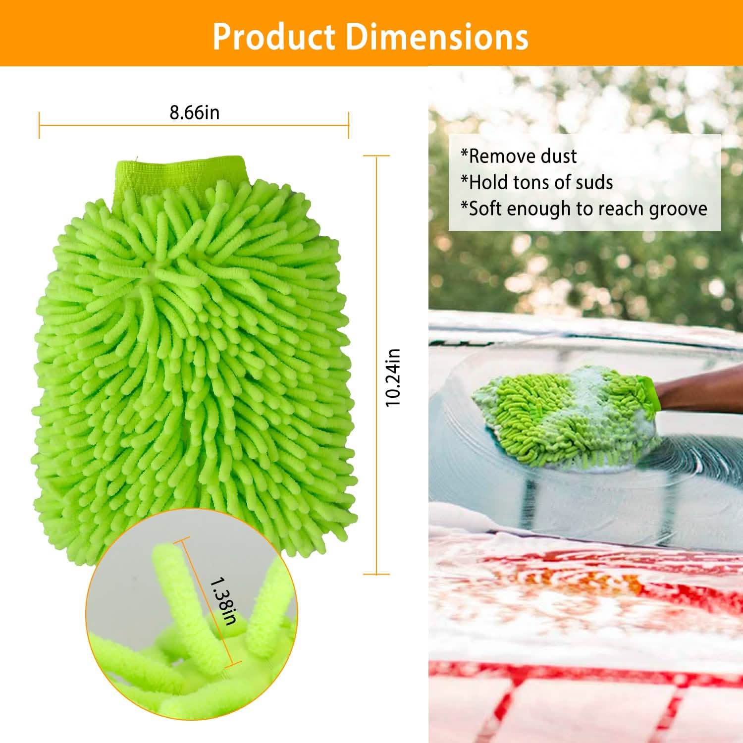 2-Pack: Car Wash Mitt Car Washing Gloves Automotive - Tophatter Daily Deals