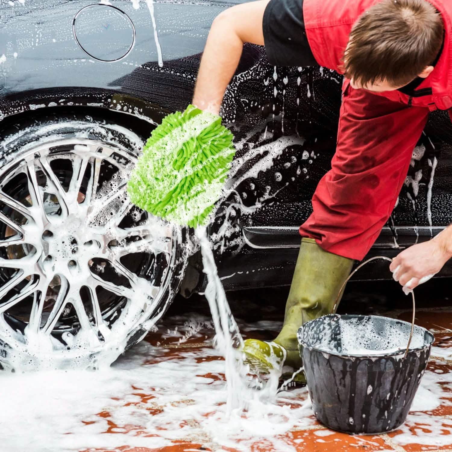 2-Pack: Car Wash Mitt Car Washing Gloves Automotive - Tophatter Daily Deals