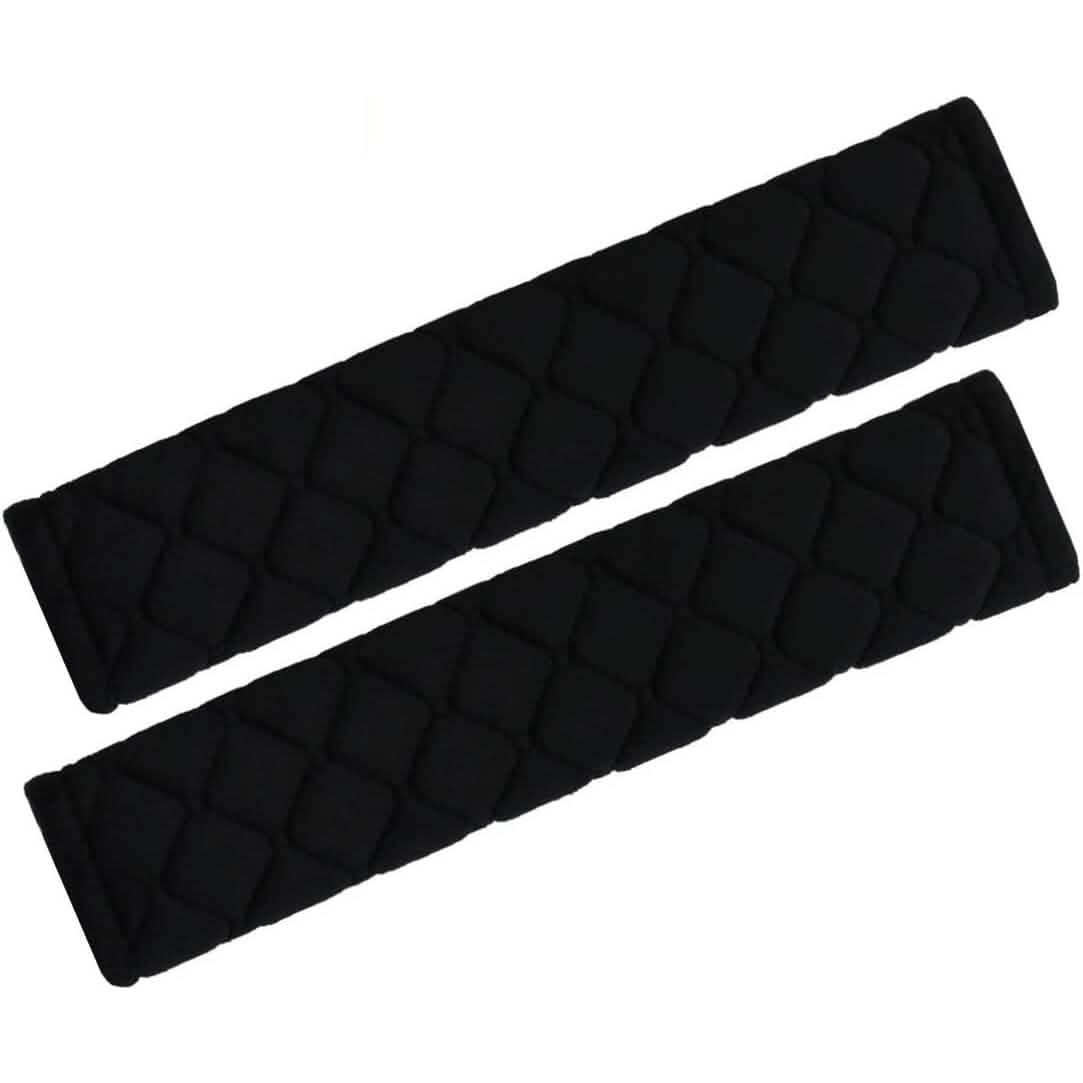 2-Pack: ComfortMax Padded Seat Belt Covers - Universal Fit Black Automotive - Tophatter Daily Deals