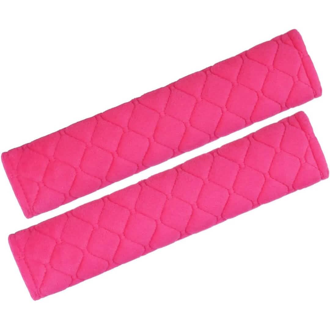 2-Pack: ComfortMax Padded Seat Belt Covers - Universal Fit Rose Red Automotive - Tophatter Daily Deals