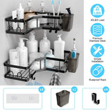 2-Pack: Corner Shower Caddy No Drilling Adhesive Shower Organizer Bath - Tophatter Daily Deals