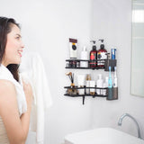 2-Pack: Corner Shower Caddy No Drilling Adhesive Shower Organizer Bath - Tophatter Daily Deals