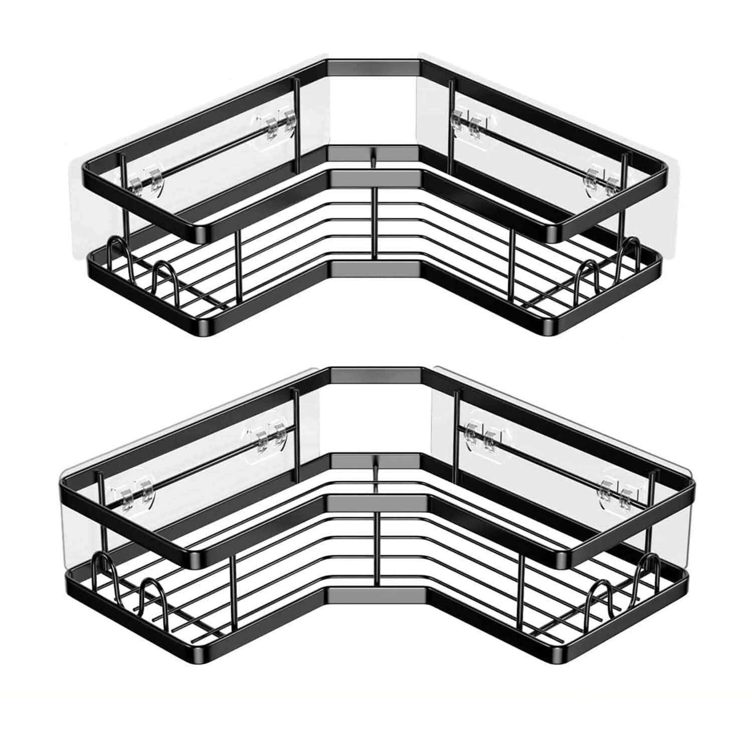 2-Pack: Corner Shower Caddy No Drilling Adhesive Shower Organizer Bath - Tophatter Daily Deals