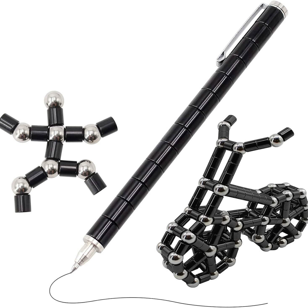 2-Pack: Decompression Magnet Metal Pen Black Health & Wellness - Tophatter Daily Deals