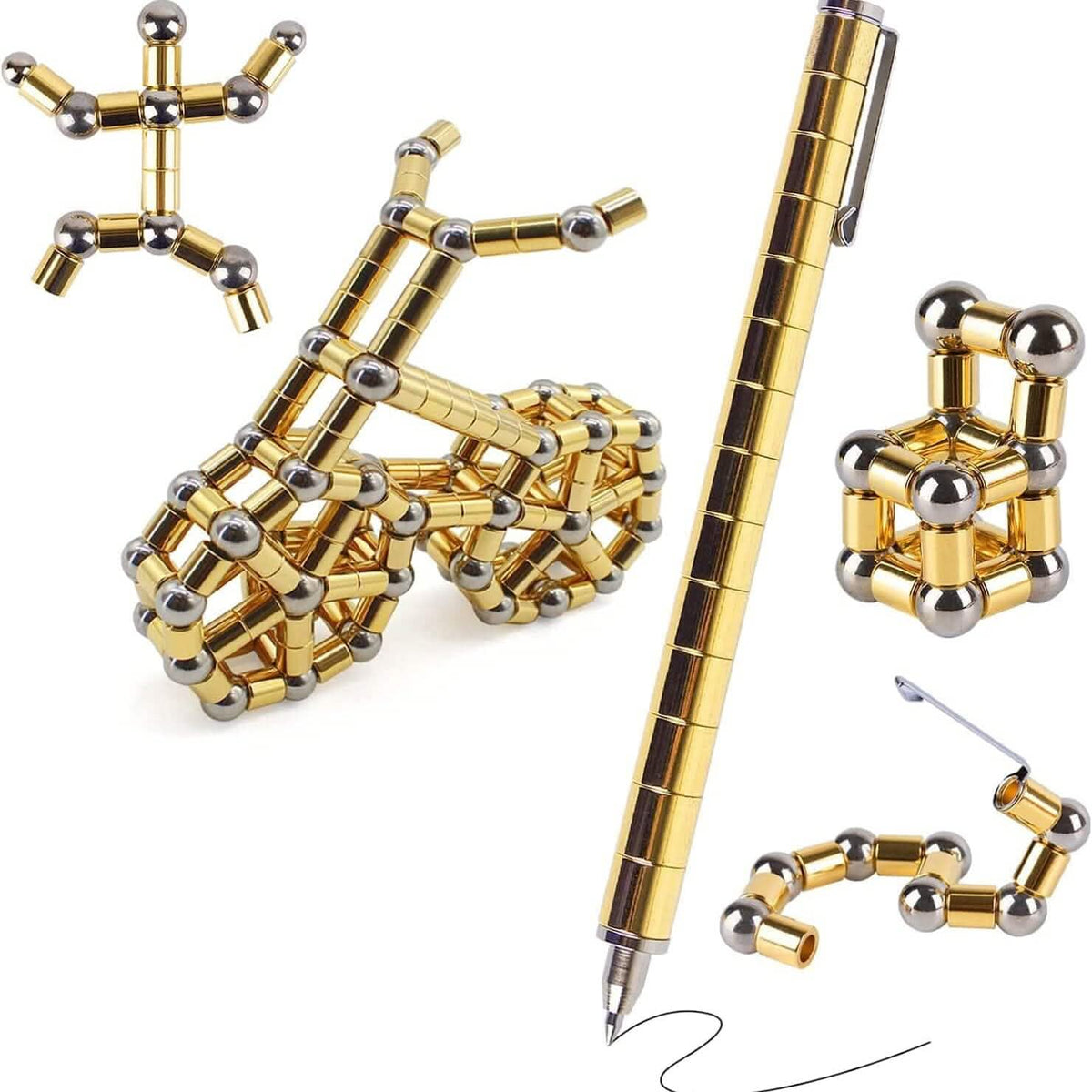 2-Pack: Decompression Magnet Metal Pen Gold Health & Wellness - Tophatter Daily Deals