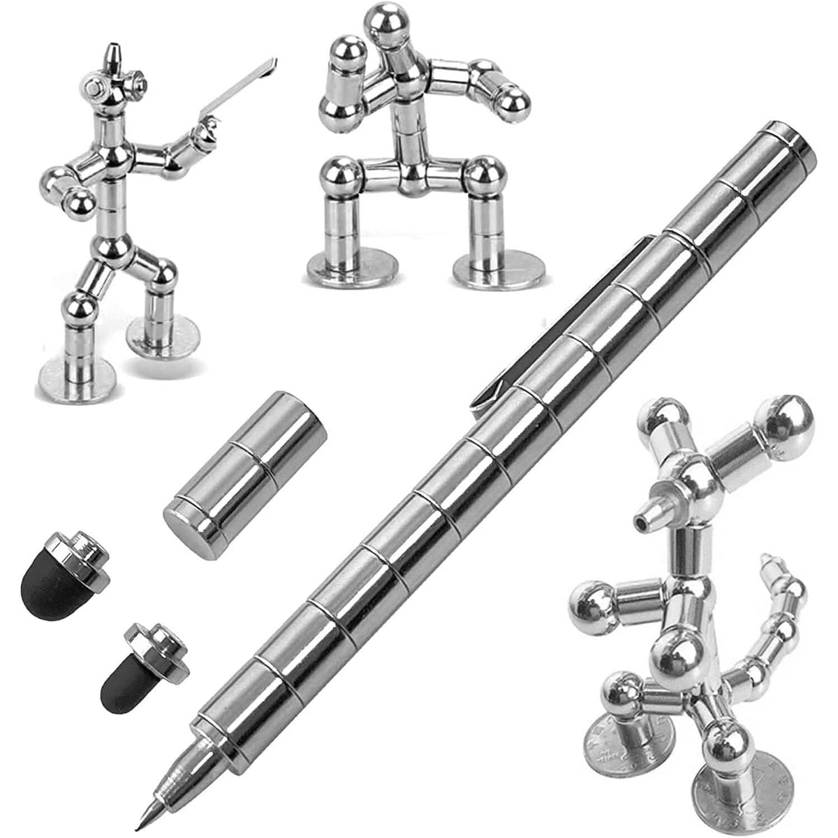 2-Pack: Decompression Magnet Metal Pen Silver Health & Wellness - Tophatter Daily Deals