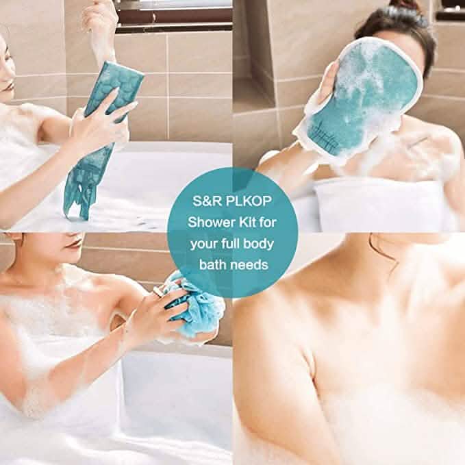2-Pack: Exfoliating Body Scrubber Set Bath - Tophatter Daily Deals
