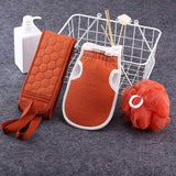 2-Pack: Exfoliating Body Scrubber Set Red Bath - Tophatter Daily Deals