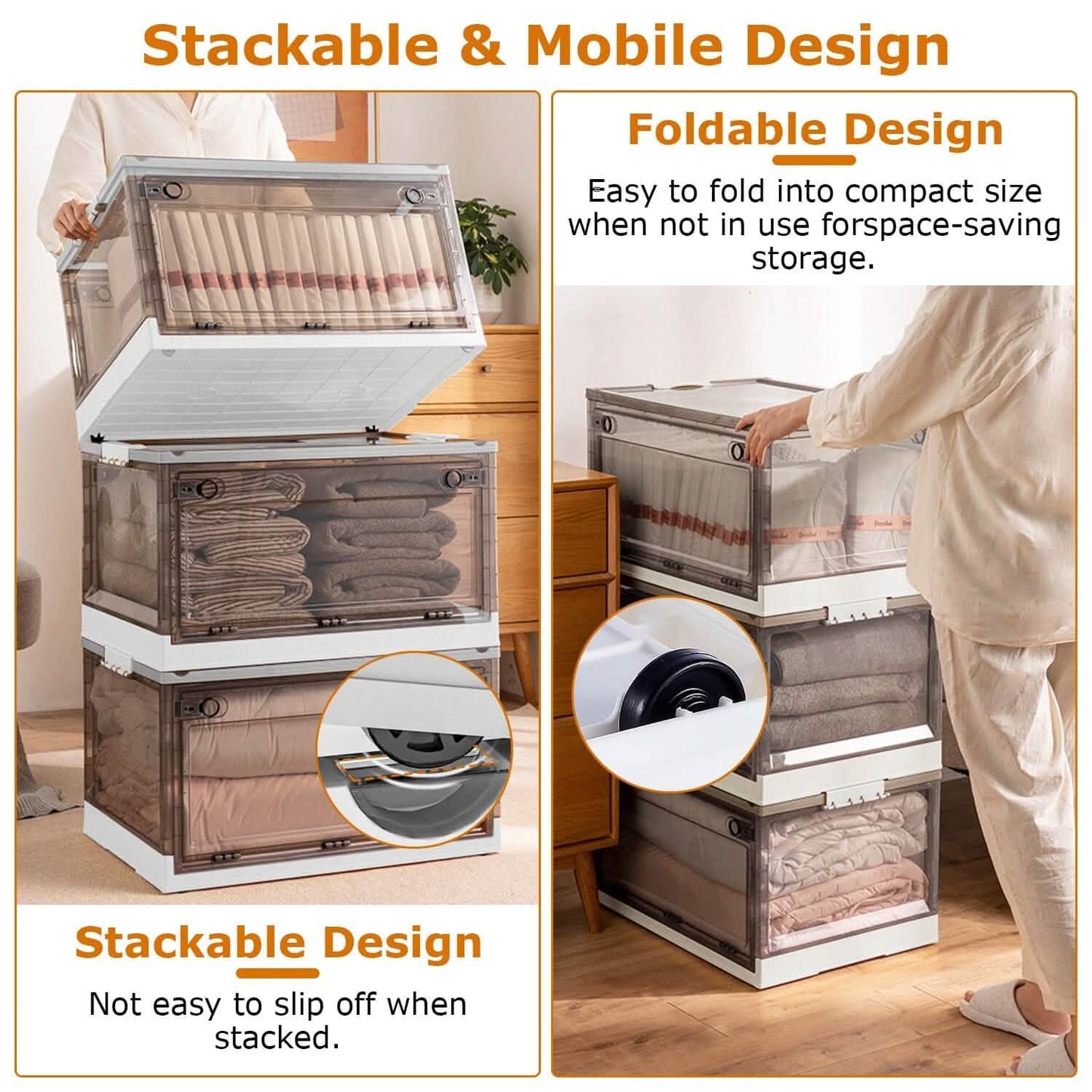 2-Pack: Foldable Storage Bins Collapsible Storage Box Organizer Storage & Organization - Tophatter Daily Deals