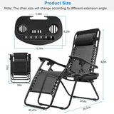 2-Pack: Foldable Zero Gravity Lounge Chair with Dual Side Tray Garden & Patio - Tophatter Daily Deals