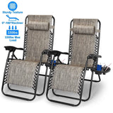 2-Pack: Foldable Zero Gravity Lounge Chair with Dual Side Tray Garden & Patio - Tophatter Daily Deals