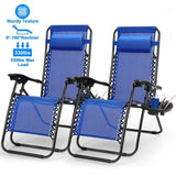 2-Pack: Foldable Zero Gravity Lounge Chair with Dual Side Tray Garden & Patio - Tophatter Daily Deals