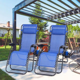 2-Pack: Foldable Zero Gravity Lounge Chair with Dual Side Tray Garden & Patio - Tophatter Daily Deals