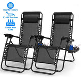 2-Pack: Foldable Zero Gravity Lounge Chair with Dual Side Tray Garden & Patio - Tophatter Daily Deals