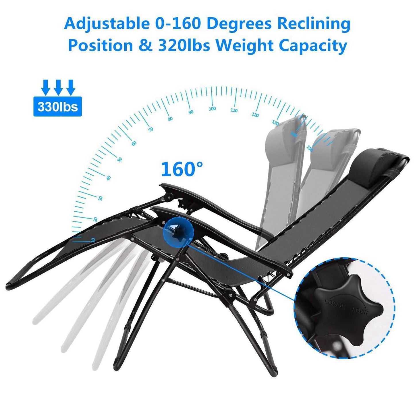 2-Pack: Foldable Zero Gravity Lounge Chair with Dual Side Tray Garden & Patio - Tophatter Daily Deals