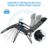 2-Pack: Foldable Zero Gravity Lounge Chair with Dual Side Tray Garden & Patio - Tophatter Daily Deals