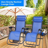 2-Pack: Foldable Zero Gravity Lounge Chair with Dual Side Tray Garden & Patio - Tophatter Daily Deals