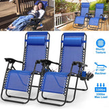 2-Pack: Foldable Zero Gravity Lounge Chair with Dual Side Tray Garden & Patio - Tophatter Daily Deals
