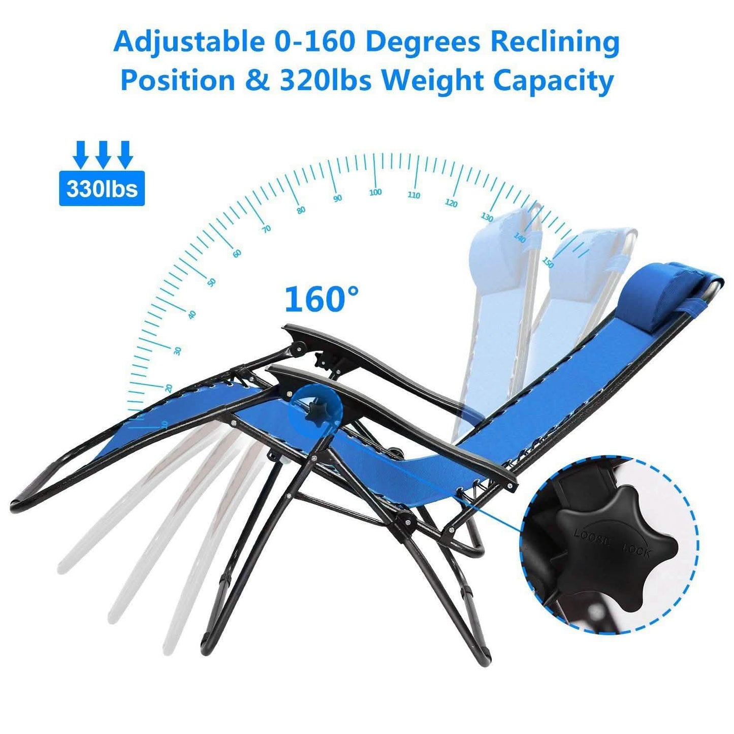 2-Pack: Foldable Zero Gravity Lounge Chair with Dual Side Tray Garden & Patio - Tophatter Daily Deals