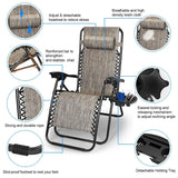 2-Pack: Foldable Zero Gravity Lounge Chair with Dual Side Tray Garden & Patio - Tophatter Daily Deals