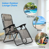 2-Pack: Foldable Zero Gravity Lounge Chair with Dual Side Tray Garden & Patio - Tophatter Daily Deals