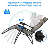 2-Pack: Foldable Zero Gravity Lounge Chair with Dual Side Tray Garden & Patio - Tophatter Daily Deals