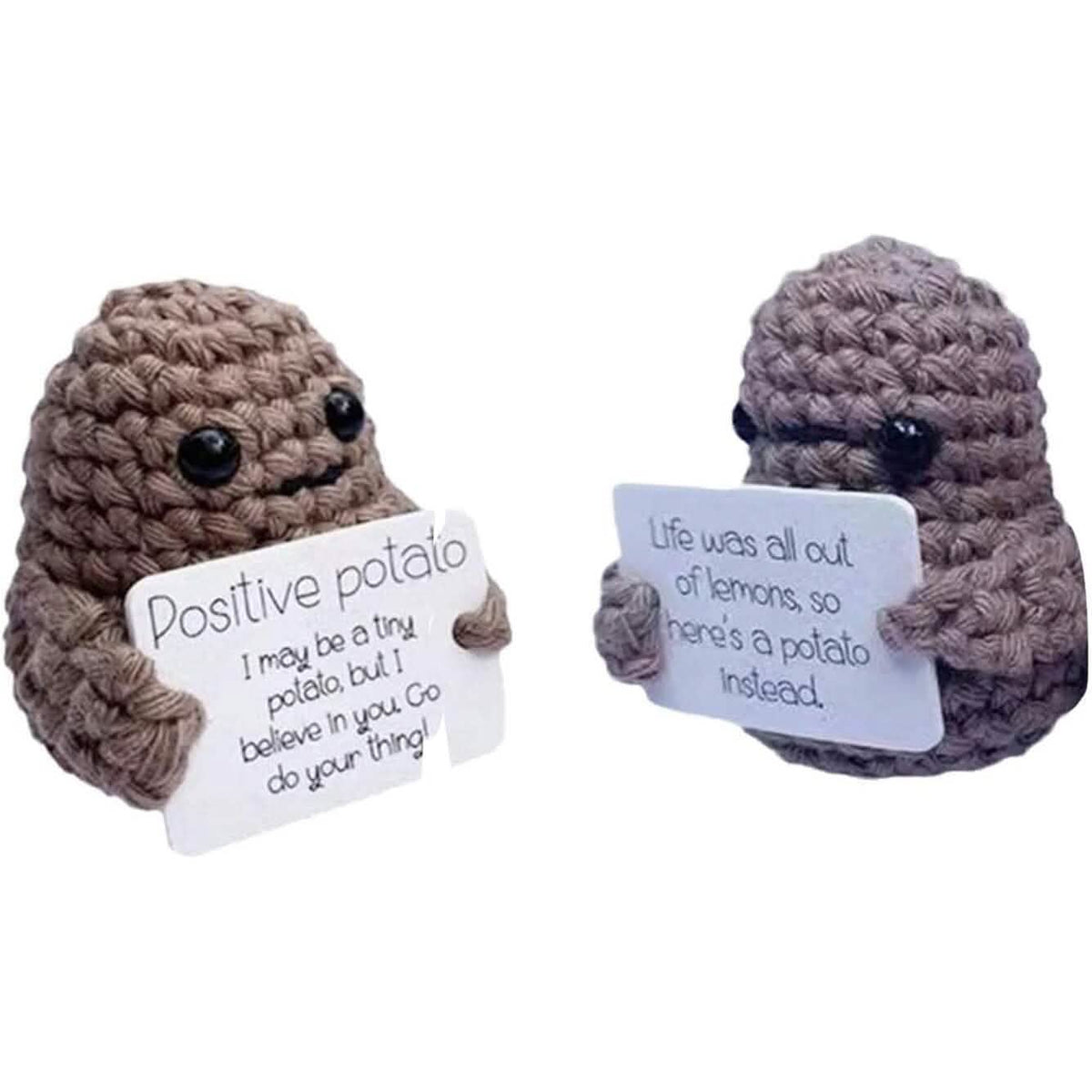 2-Pack: Funny Positive Potato Cute Wool Knitting Doll Furniture & Decor - Tophatter Daily Deals