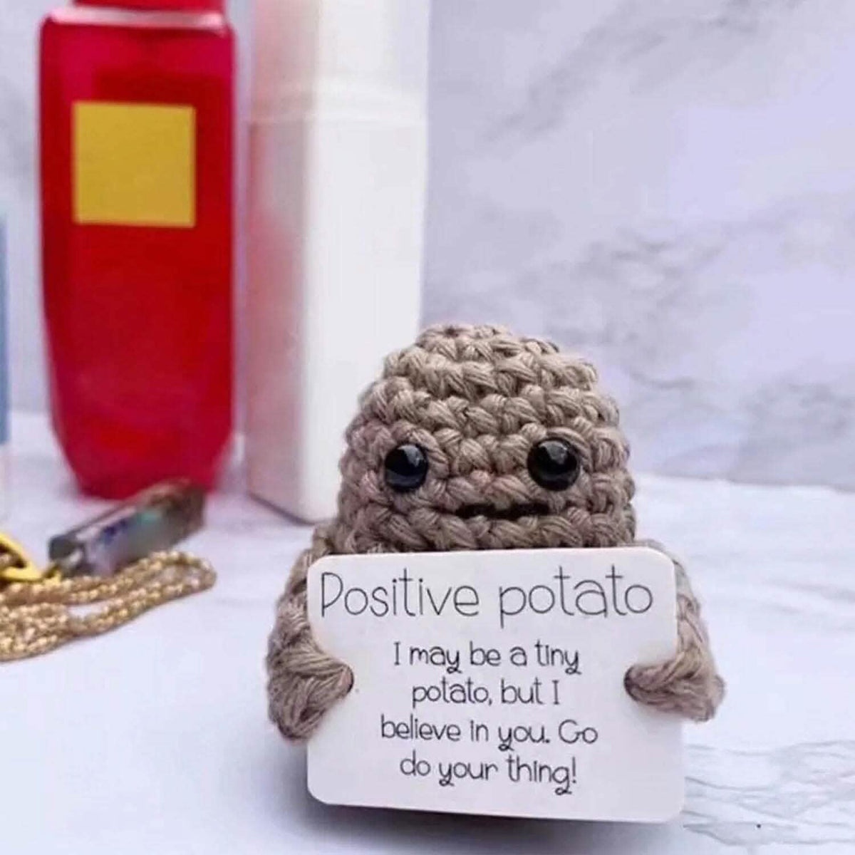 2-Pack: Funny Positive Potato Cute Wool Knitting Doll Furniture & Decor - Tophatter Daily Deals