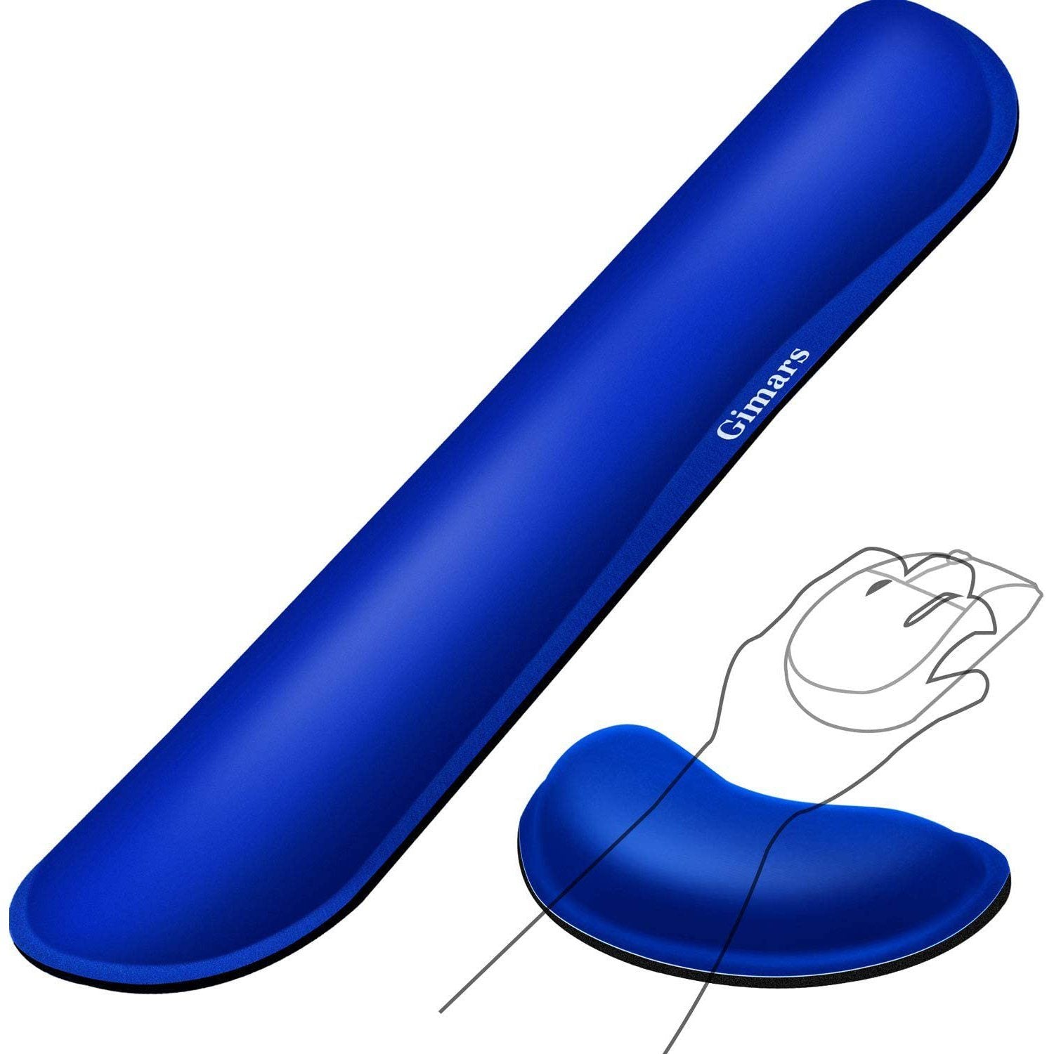 2-Pack: Gimars Upgrade Enlarge Gel Memory Foam Set Keyboard Wrist Rest Pad Blue Keyboard & Mouse Wrist Rest - Tophatter Daily Deals