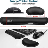 2-Pack: Gimars Upgrade Enlarge Gel Memory Foam Set Keyboard Wrist Rest Pad Keyboard & Mouse Wrist Rest - Tophatter Daily Deals