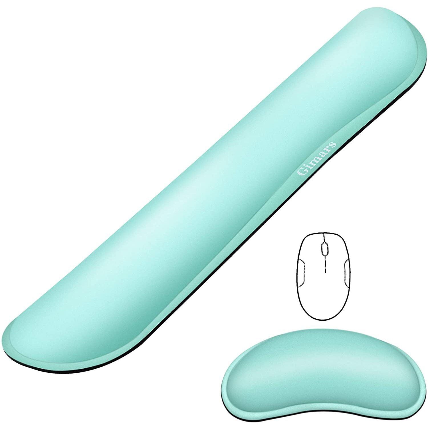2-Pack: Gimars Upgrade Enlarge Gel Memory Foam Set Keyboard Wrist Rest Pad Green Keyboard & Mouse Wrist Rest - Tophatter Daily Deals
