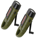 2-Pack: Hand Crank Solar Powered Flashlight Outdoor Recreation - Tophatter Daily Deals
