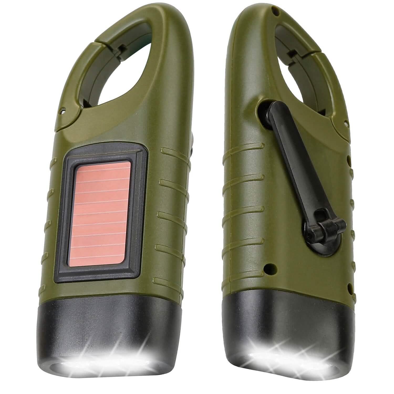 2-Pack: Hand Crank Solar Powered Flashlight Outdoor Recreation - Tophatter Daily Deals